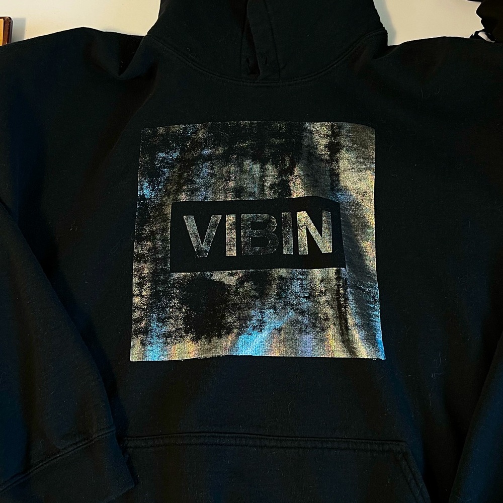 Black Vibin graphic oversized hoodie soft sweatshirt